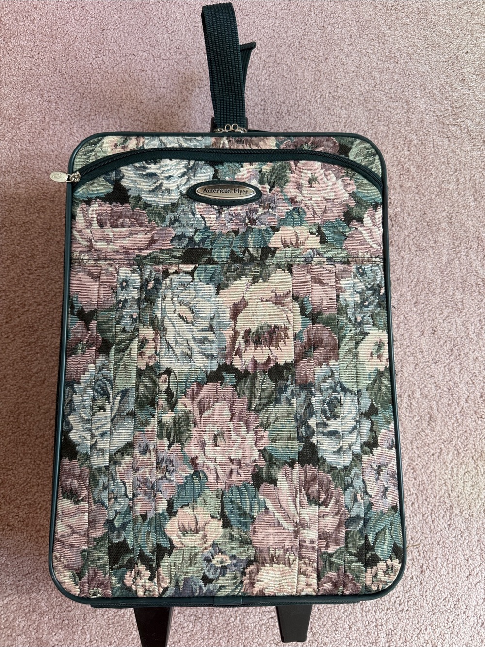 American Flyer Floral Tapestry Carry-On Suitcase